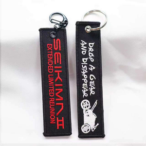 Llavero de tela con logotipo bordado a doble cara personalizado, regalo promocional, llavero para motocicleta - Product Image 4
