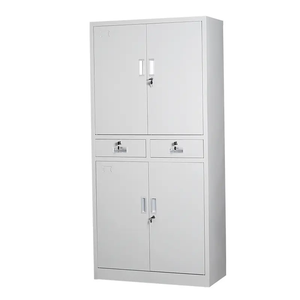 Nhà máy trực tiếp bán kim loại lưu trữ tủ với <span class=keywords><strong>2</strong></span> ngăn kéo đa chức năng 4 cửa thép văn phòng Tủ hồ sơ - Product Image 4