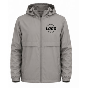 Veste coupe-vent en toile pour homme, de haute qualité, à capuche, pour l'hiver, design personnalisé, imperméable, logo personnalisé sur le devant - Product Image 1