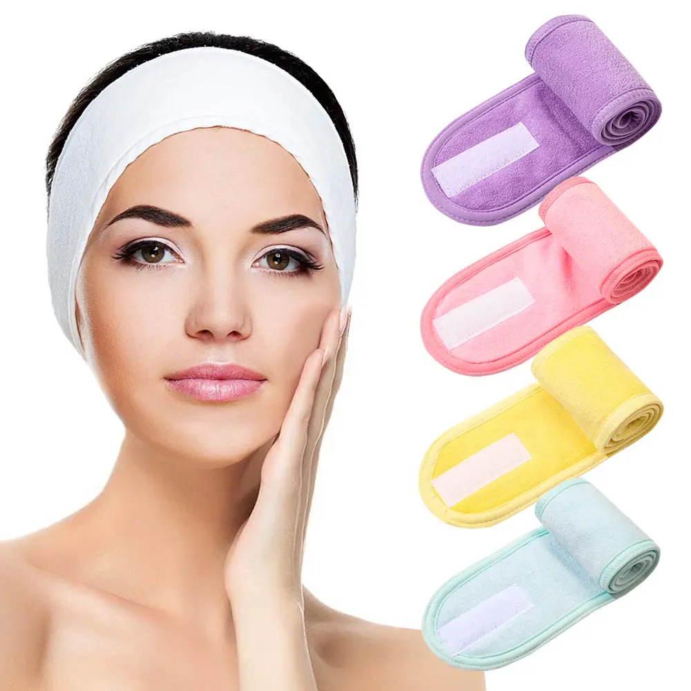 Großhandel Custom Solid Color Stirnband für Frauen Baumwolle Waschen Stirnbänder Custom Logo Hautpflege Stirnbänder