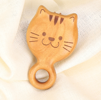 Peigne à coussin d'air en bois en forme de chat, avec tête pour brosser les poils, vente en gros du fabricant. Peigne à air portable pour la maison