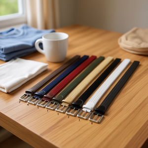Correa de cuero elástica trenzada de color sólido de 3,5 cm para hombres y mujeres, ropa informal - Product Image 2