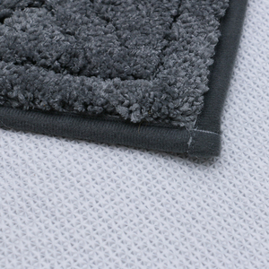 Tappetino da Bagno Grigio Semplice con Bordo in Tessuto Non Tessuto, Design Pratico, Assorbente e Antiscivolo - Product Image 5