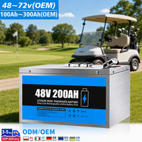 48V 100Ah 200Ah Lithium Ion Battery Pack Electric Motorcycle Tricycle Deep Cycle Built in BMS OEM Custom Factory Golf Cart RV