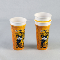 Vaso de Plástico PP Impreso de 700ml (22oz/24oz) con Etiqueta Termoencogible para Michelada Mexicana, Cerveza, Chile-Lima, Sal, Modelo