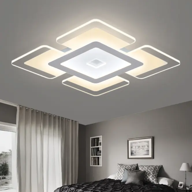 20cm Acrylic Lamp Modern LED Ceiling Lights Square Panel Tricolor Light For Kitchen Bedroom Living Room Wall Lamp AC 110-220V