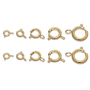 Gold Farbe Runde Klaue Feder ring Verschlüsse Haken DIY Schmuck Herstellung Halskette Connector Armband Zubehör