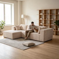 Canapé modulaire compressé en tissu pour salon, avec mémoire de forme, pour chaise longue et rembourrage sous vide