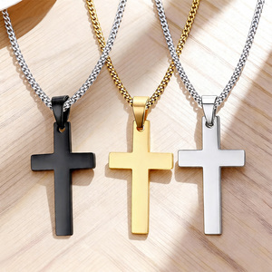 Collar Moderno con Cruz Chapada en Oro y Plata para Niñas, Recuerdo Bautismal de Alta Gama, Delicado Collar con Cadena de Eslabones para Niños - Product Image 1