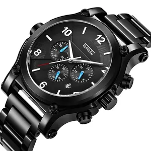 TEMEITE 023G wholesale hot sale man quartz watch max price Stainless steel band 24 hour Chronograph auto date running wrist watch