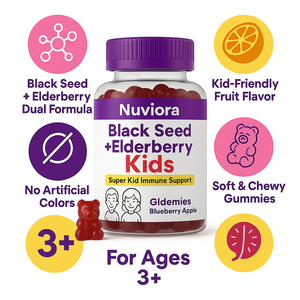 Gomitas Unisex para Niños Black for Elderberry, Refuerzo Inmunológico, Masticables, Sabor a Arándano y <span class=keywords><strong>Manzana</strong></span>, Suplemento Diario para la Salud - Product Image 3