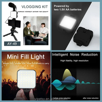 Kit LED per Vlogging con Logo/Confezione Personalizzabili: Luce Video con Microfono e Treppiede per Smartphone, YouTube, TikTok e Streaming Live