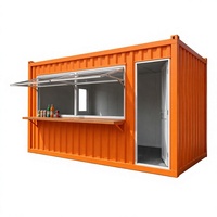 Kiosque conteneurisé 10ft 20ft, café mobile, stand alimentaire portable, comptoir mural en acier pour sandwichs, stand de vente