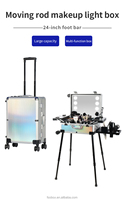 OBOX Trousse de maquillage rechargeable avec miroir - Portable et pliable pour les maquilleurs - Panneau MDF ignifuge - Anti-eau