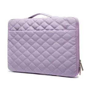 Custom Logo Puffy Laptop Sleeve 13-14 Inch Rectangle Quilted Carrying Case Laptop Cover For Women