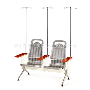 Banco de espera de acero inoxidable Kang Zhi Xing de tres asientos con reposabrazos para uso en ambulatorios - Product Image 3