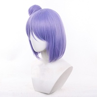 Vente en gros Konan perruque Cosplay 35cm court Violet N Aruto Anime Peluca cheveux synthétiques résistants à la chaleur perruque Cosplay avec une queue de cheval