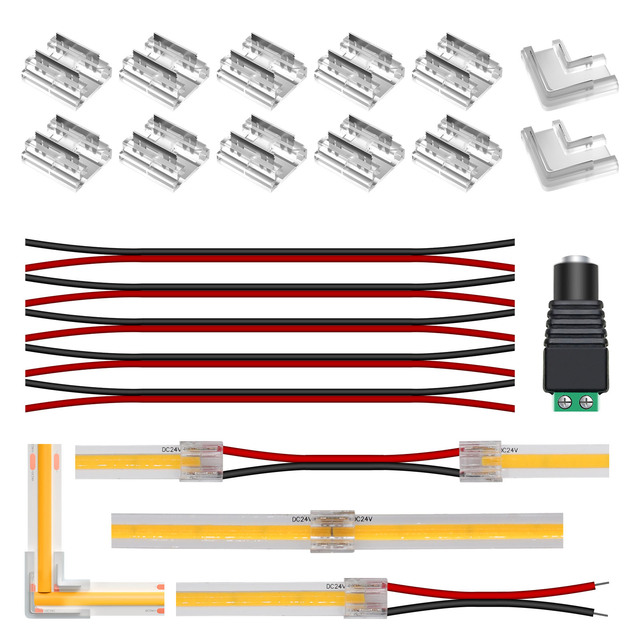 COB LED Strip Connector 2/3/4/5/6 Pin IP20 IP67 Waterproof Fast Connector for Single Color CCT RGB RGBW RGBCW LED Strip