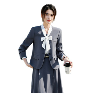 Women's Suit Set Midi Skirt Full Sleeve Polyester Office Lady Anti-Wrinkle Spring Formal Wear - Product Image 5