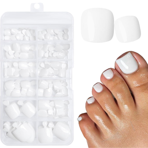 Uñas Postizas Francesas para Mujer, Uñas Acrílicas Adhesivas Blancas Cortas Cuadradas, Paquete de 120 - Product Image 1