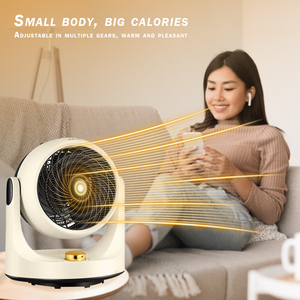 Calentador eléctrico pequeño de <span class=keywords><strong>bajo</strong></span> <span class=keywords><strong>consumo</strong></span> giratorio automático gran angular 1800W protección contra sobrecalentamiento calentador de ventilador independiente - Product Image 2