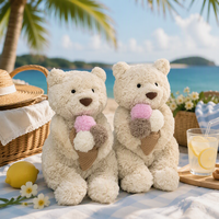 Sunmmer UK Peluche ultra douce style gelée ours tenant une crème glacée, style Barcelone, poupée apaisante, cadeau doux pour filles pour la Saint-Valentin