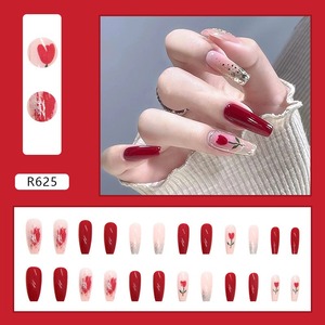 Suministros para <span class=keywords><strong>uñas</strong></span> Productos <span class=keywords><strong>de</strong></span> belleza Prensa en las <span class=keywords><strong>uñas</strong></span> Venta al por mayor Tulipán rojo Diamante <span class=keywords><strong>de</strong></span> imitación Plata Onda Usable Puntas <span class=keywords><strong>de</strong></span> <span class=keywords><strong>uñas</strong></span> acrílicas artificiales - Product Image 2
