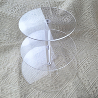 Support à gâteau rond transparent I378 à effet d'ondulation, présentoir multi-niveaux en acrylique pour table de desserts de mariage et d'anniversaire