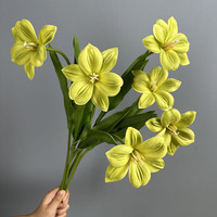 Nieuw design enkelvoudige steel PU kunstmatige open tulpen bloem met bladeren voor thuis- en bruiloftdecoraties