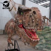 Tête de T-Rex animatronique grandeur nature, modèle réaliste de tête de dinosaure pour parc à thème, musée, exposition, décoration d'événements