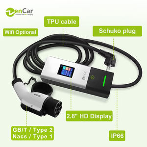 เครื่องชาร์จ EV แบบพกพา C20 40A 16A 32A เครื่องชาร์จในรถบ้านที่ชาร์จ3.6kW 7kW 9.6kW 220V ระดับ2 EVSE APP WiFi และหน้าจอ<span class=keywords><strong>2.4</strong></span>นิ้ว - Product Image 1