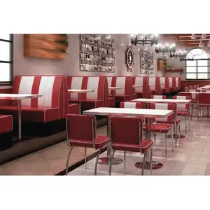 Zweifarbige Cafe Tische Stühle Sofa Set Retro Restaurant Möbel