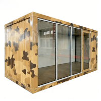 Bureau mobile préfabriqué pliable en forme carrée, prêt à l'emploi, en panneaux sandwich d'acier respirant, pour bâtiment de bureaux