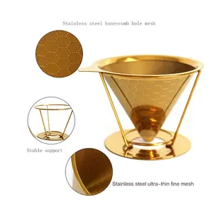 ゴールドカラーの再利用可能なコーヒーフィルター