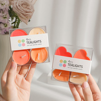 Lot de 4 petites bougies chauffe-plat artisanales sans fumée, couleur macaron, pour demande en mariage romantique ou anniversaire