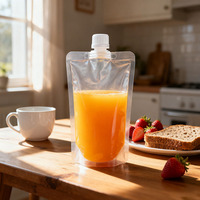Pochettes personnalisées de qualité alimentaire en plastique PE pour boissons à bec verseur Sacs d'emballage de boissons liquides réutilisables portables