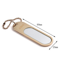 Miroir de Maquillage Portable Créatif en Métal, Luxe Léger, avec Housse en Cuir PU, Prise en Charge du LOGO Personnalisé
