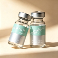 Autocollants personnalisés en vinyle imperméable pour flacons de peptides, vente en gros, pour les besoins d'emballage des fournisseurs mondiaux de poudres de peptides