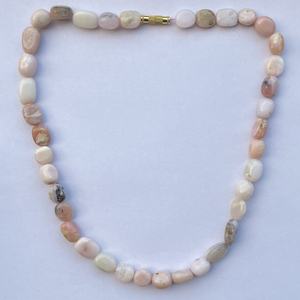 JewelCreation 6mm 8mm 10mm Natural Pink Peruvian <b>Opal</b> Stone Smooth Oval Gemstone Beads IGI Certified <b>Necklace</b> Jewelry for - Product Image 1