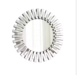 Specchio da Parete Decorativo in Vetro Stile Art Déco con Cornice Radiale Stratificata <span class=keywords><strong>per</strong></span> Soggiorno e Camera da Letto Moderni - Product Image 1