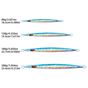 Leurre de pêche en mer à longue portée, jig à lancer rapide, jig en métal lumineux à descente rapide, jig lent, 80-200g - Product Image 2