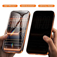 Protection d'écran en verre trempé anti-traces de doigts haute qualité à confidentialité 360 degrés avec plateau d'installation pour iPhone 17 16 15 14