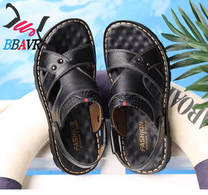 Sandalias de Hombre con Plantilla de PU y Parte Superior de Cuero Genuino, Sandalias Deportivas de Playa para Verano - Product Image 5