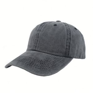 Gorra de Béisbol de Tela Suave Lavada, Color Sólido, Visera Curva y Estilo Desgastado, Gorra Deportiva de Mezclilla, Protección Solar, Gorra de Béisbol a la Moda - Product Image 5
