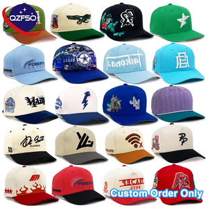 Casquettes de baseball en coton non structurées QZFSO à 5 ou 6 panneaux, bicolores, avec logo brodé 3D personnalisé pour hommes - Product Image 1