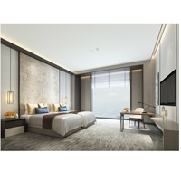 Venta al por Mayor 2026, Cama de Hotel de 5 Estrellas, Cama King Size de Lujo con Estructura de Madera Sólida, Muebles Modernos para Dormitorio de Hotel