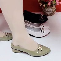 Chaussures de Travail Plates Décontractées Xuanhui Élegantes à Bout Pointu et Respirantes pour Femmes, Escarpins en Cuir PU à Petit Talon