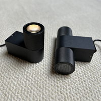 Applique murale LED extérieure étanche IP65 en aluminium cylindrique avec verre trempé, design moderne de luxe noir pour maison, jardin, porche