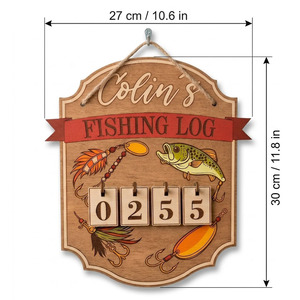 Wooden Fishing <b>Log</b> Ornament with Customizable Name Handmade <b>Decor</b> for Anglers and Wall Hanging <b>Decor</b> Craft - Product Image 2