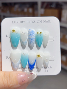Uñas Francesas Acrílicas Hechas a Mano con Diseño de Leopardo Amarillo <span class=keywords><strong>y</strong></span> <span class=keywords><strong>Rojo</strong></span>, Flores 3D <span class=keywords><strong>y</strong></span> Estrellas Doradas, Cobertura Completa, Venta al Por Mayor, <span class=keywords><strong>Manicura</strong></span> Moderna - Product Image 6